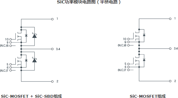 SiC功率模块电路图（半桥电路） 
