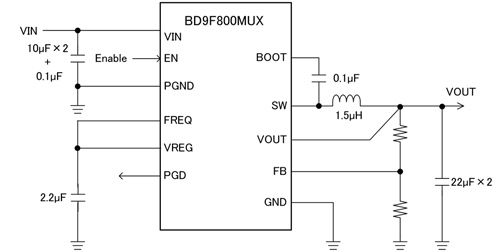 BD9F800MUX应用电路