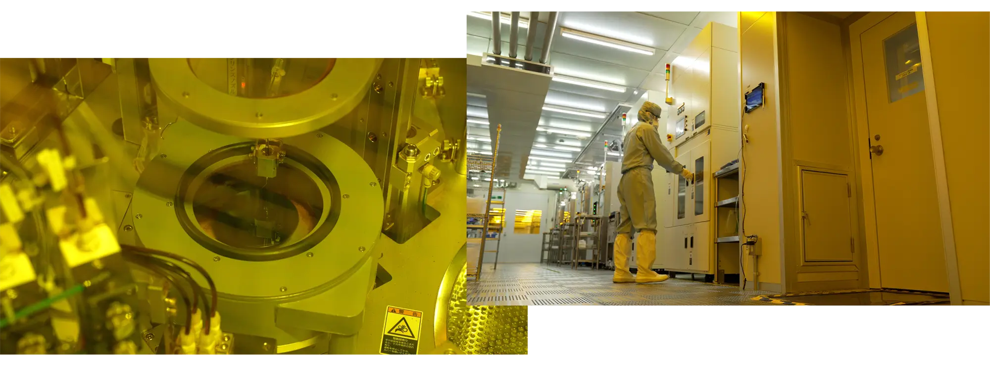 ROHM's front-end manufacturing equipment has been developed through years of accumulated expertise in mass production technologies unique to laser diodes.